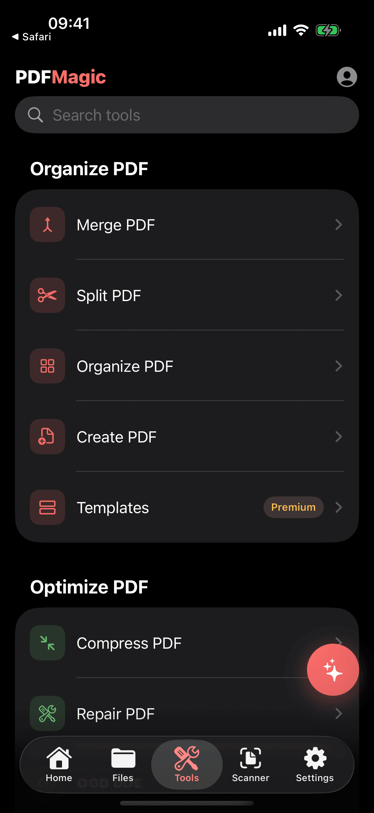 The PDFMagic tool catalog